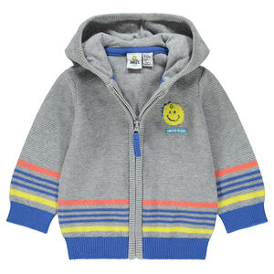 Chaqueta con capucha de algodón de fantasía con rayas y parche ©Smiley 