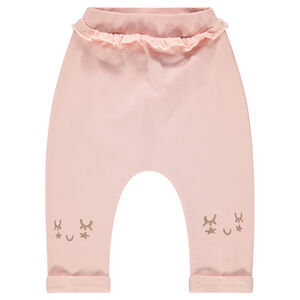 Pantalón de chándal de felpa lisa con detalles estampados  Main Pantalón de chándal de felpa lisa con detalles estampados