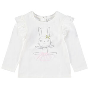 Camiseta de punto de manga larga con conejo con tutú estampado  Main Camiseta de punto de manga larga con conejo con tutú estampado