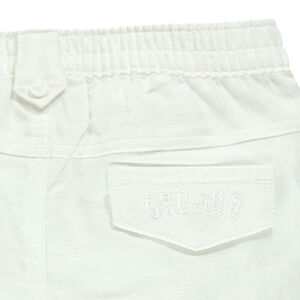 Pantalon en lin et coton à taille élastiquée 