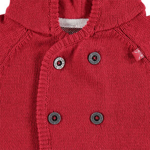 Chaqueta de punto bicolor con doble botón 