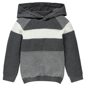 Jersey de punto con capucha de punto elástico 