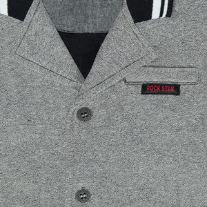 Chaqueta de felpa de estilo americana con cuello de fantasía 