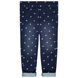 Jeggings con efecto gastado y corte slim 