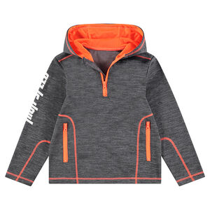 Júnior - Sudadera polar con pespuntes que contrastan y bolsillos con cremallera 