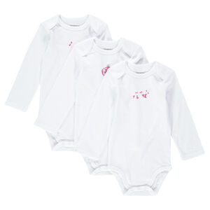 Lote de 3 bodies manga larga con abertura adaptada a la edad 