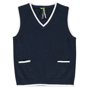 Jersey con cuello de pico sin mangas 