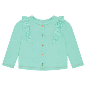 Chaqueta de felpa lisa con volantes 