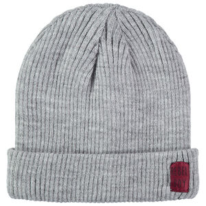 Gorro de punto con acanalado con etiqueta tejida 