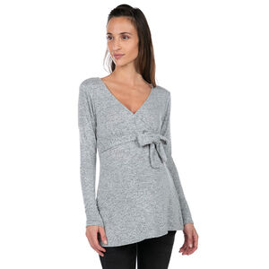 Túnica premamá de manga larga con lazo de fantasía 