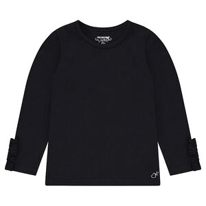 Camiseta de manga larga de punto con volante en los puños  Main Camiseta de manga larga de punto con volante en los puños