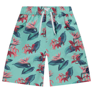 Júnior - Bermudas de baño con estampado vegetal all-over 