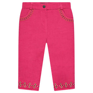 Pantalón de pana de terciopelo con bordados 