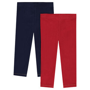 Juego de 2 leggings lisos de punto  