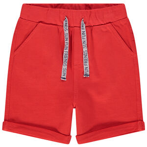 Bermuda en molleton uni à cordons imprimés 