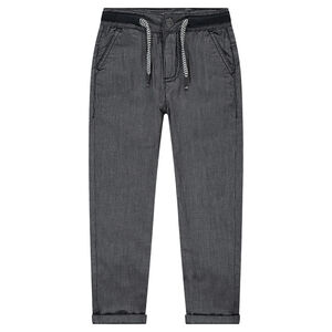 Pantalón con forro de puto de rayas finas 