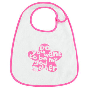 Bavoir en coton avec inscription printée  
