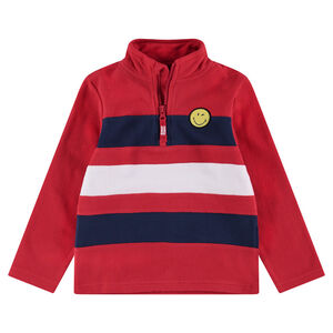 Sudadera de polar con bandas que contrastan y parche de ©Smiley 
