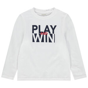 T-shirt manches longues en coton bio à message printé 