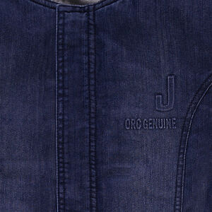 Júnior - Cazadora vaquera de estilo Teddy con bolsillos de cremallera 