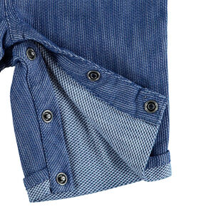 Peto corto de algodón de fantasía con bolsillos del revés 