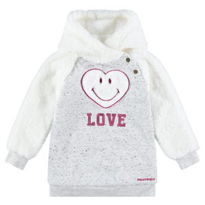 Sudadera de dos materiales con corazón de borreguillo y ©Smiley bordado  Main Sudadera de dos materiales con corazón de borreguillo y ©Smiley bordado