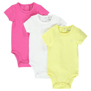 Lote de 3 bodies manga corta de color uniforme 