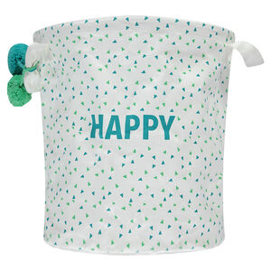 Bolso con triángulos estampados all over con pompones 