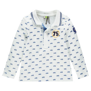 Polo manga larga con estampado all-over 