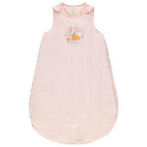 Saco de dormir sin mangas  rosa con estampado zorritos 