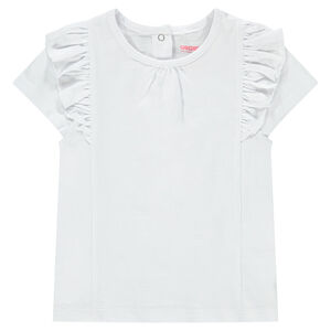 Camiseta de manga corta con volantes. 