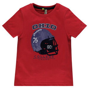 Tee-shirt manches courtes avec print casque sur le devant 