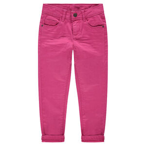 Pantalón slim de sarga con efecto arrugado  Main Pantalón slim de sarga con efecto arrugado