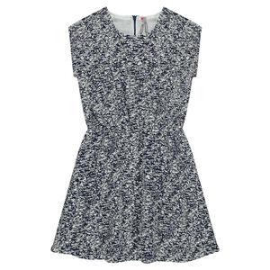 Vestido de manga corta con all over 