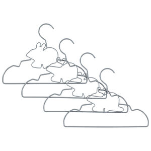 Lote de 4 perchas de metal forma conejito 