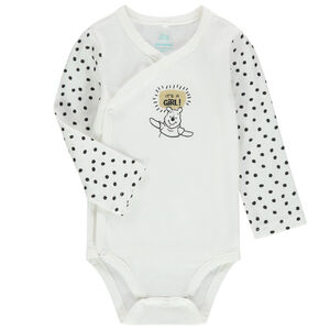 Body de manga larga con  lunares, estampado Winnie Disney 