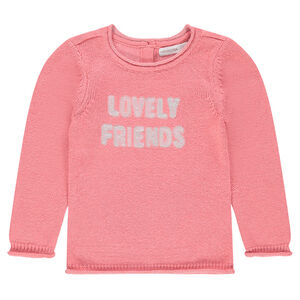 Jersey de punto liso con mensaje de lentejuelas  Main Jersey de punto liso con mensaje de lentejuelas