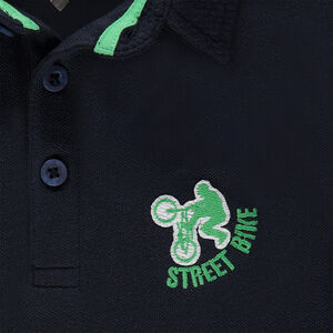 Polo de manga corta y algodón piqué con logo bordado 