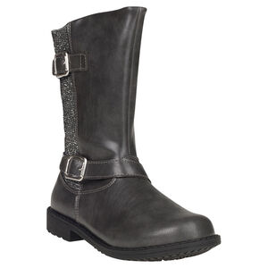 Botas con hebillas de aspecto cuero con strass 