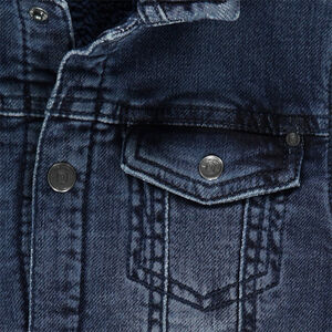 Junior - Veste en jeans effet used doublée sherpa 
