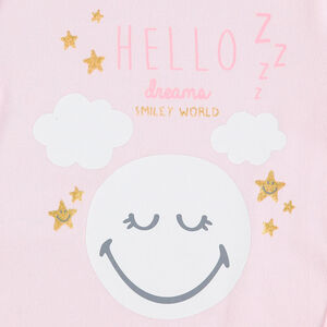Pijama de dos colores con estampadot ©Smiley y estrellas brillantes 