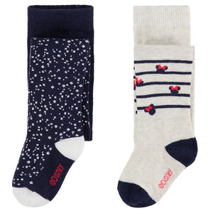 Pack de 2 medias gruesas con dibujos/rayas Minnie ©Disney  