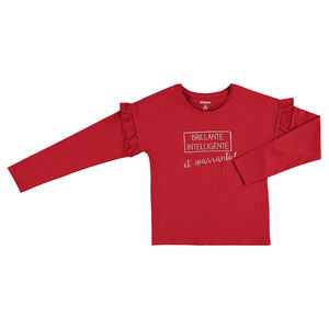 Júnior - Camiseta de punto de manga larga con mensaje estampado  Main Júnior - Camiseta de punto de manga larga con mensaje estampado