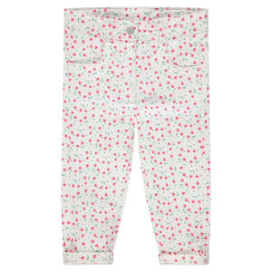 Pantalón de algodón con cerezas estampadas all over 