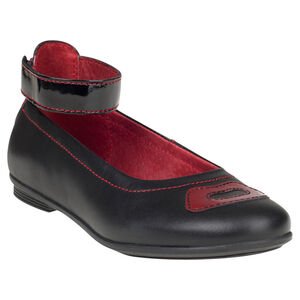 Zapatos merceditas con cinta de cuero de color negro con detalle de fantasía 