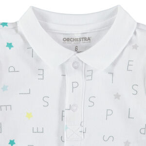 Conjunto Peto jaspeado y polo estampado en algodon bio 