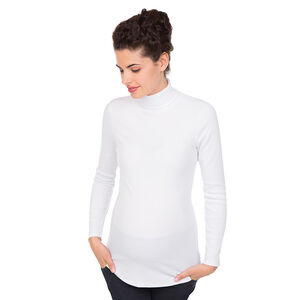 Camiseta de premamá de cuello alto de canalé 
