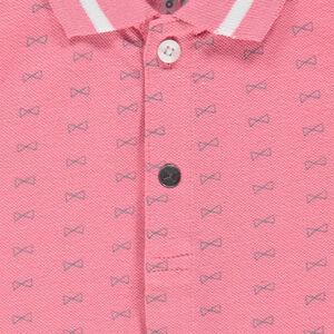 Polo de manga corta y algodón piqué con lazos 
