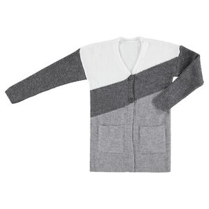 Júnior - Chaqueta de punto tricolor con bolsillos 