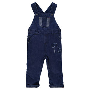 Peto de denim efecto usado con detalles con bolsillos 